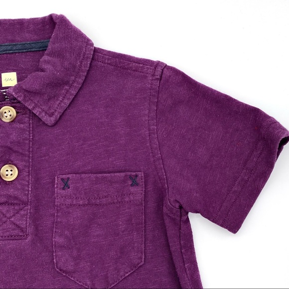 EUC Tea Collection Purple Polo Shirt, 12-18m - Picture 3 of 9